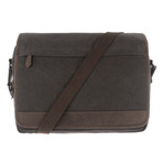 Fitzrovia Leather Messenger Bag // Slate Canvas