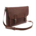 Baker Leather Messenger Bag // Conker Brown