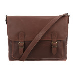 Baker Leather Messenger Bag // Conker Brown