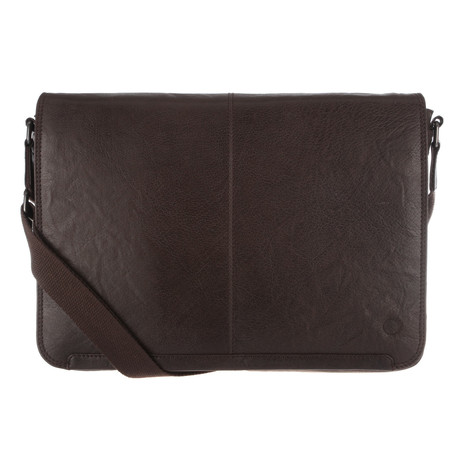 Croft Leather Messenger Bag // Darkest Brown