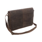 Croft Leather Messenger Bag // Hunter Brown