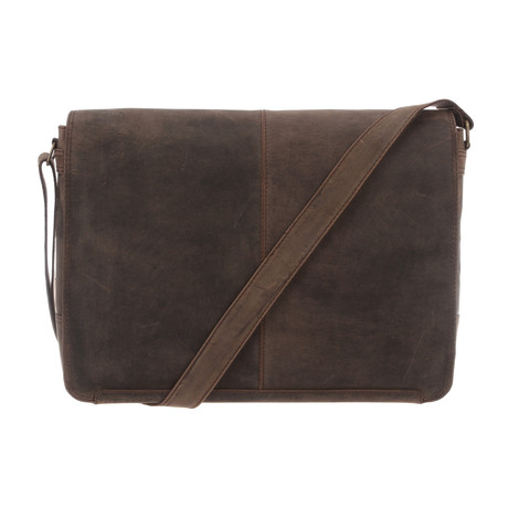 Croft Leather Messenger Bag // Hunter Brown