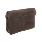 Croft Leather Messenger Bag // Hunter Brown