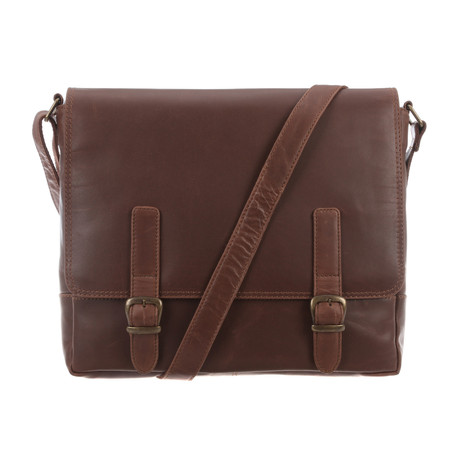 Postie Natural Veg-Tanned Leather Satchel // Conker Brown