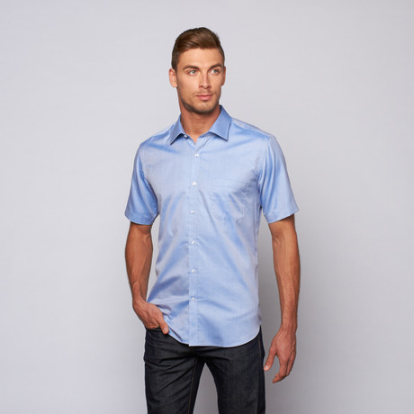 Short Sleeve Button-Up // Blue (US: 15R)