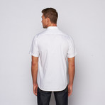 Short Sleeve Button-Up // White + Dark Blue Stripe (US: 16.5R)