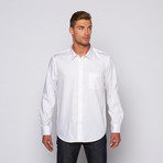 3 Texture Slim Fit Button-Up // White (US: 15R)