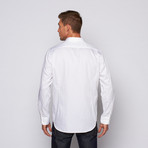 3 Texture Slim Fit Button-Up // White (US: 15R)