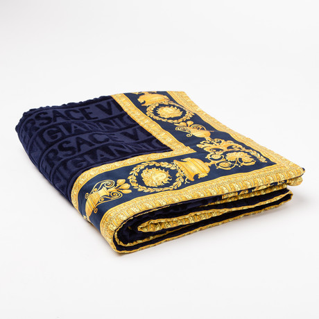 blue versace towel