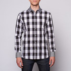 Large Checkered Button-Up // Black + Grey (S)