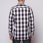 Large Checkered Button-Up // Black + Grey (S)