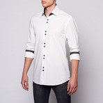 Top Stitch Collar Button-Up // White (S)