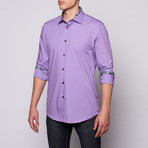 Floral Trim Button-Up // Purple (M)