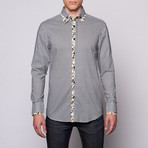 Banana Lemon // Pixelated Houndstooth Button-Down // Black (S)