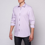 Checkered Button-Up // Purple + White (M)