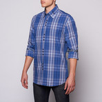 Plaid Button-Up // Blue (S)