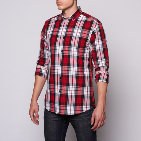 Plaid Button-Up // Red (S)