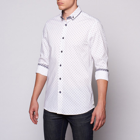 Banana Lemon // Polka Dot Button-Down // White + Black (S)