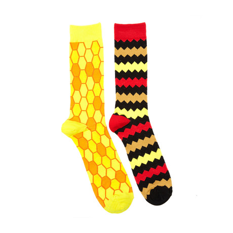 African Honeycomb Sock Pack // Set of 2