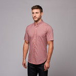 Short Sleeve Plaid Shirt // Coral (M)