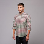 Long Sleeve Mini Check Shirt // Green + Navy + Red (M)