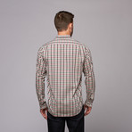 Long Sleeve Mini Check Shirt // Green + Navy + Red (L)