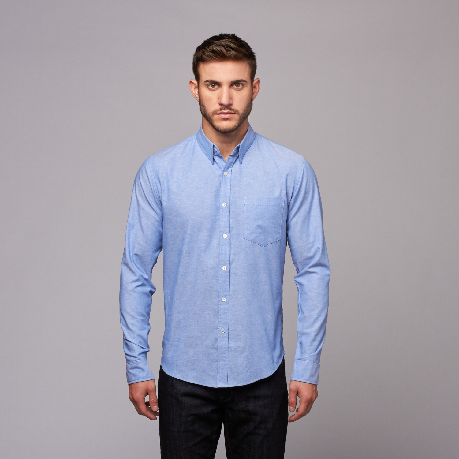 Long Sleeve Oxford Shirt // Blue (S) - Fashion Clearance - Touch of Modern