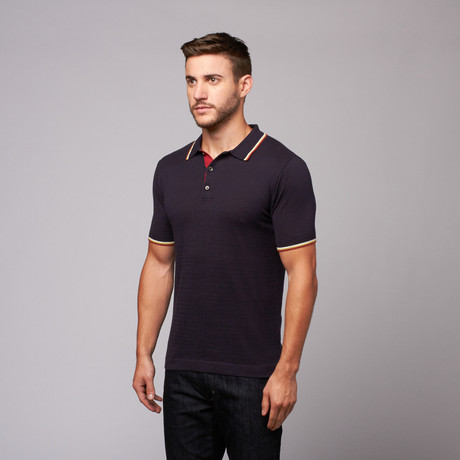 Slim Fit Knit Polo // Navy + Wine + Green (S)