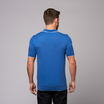 Johnny Collar Knit Polo // Electric Blue + White (L)