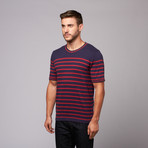 Breton Stripe Knit // Navy + Red (XL)