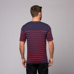 Breton Stripe Knit // Navy + Red (XL)