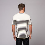 Breton Stripe Knit // Off White + Navy (L)