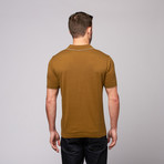 Slim Fit Knit Polo // Olive + White (XL)