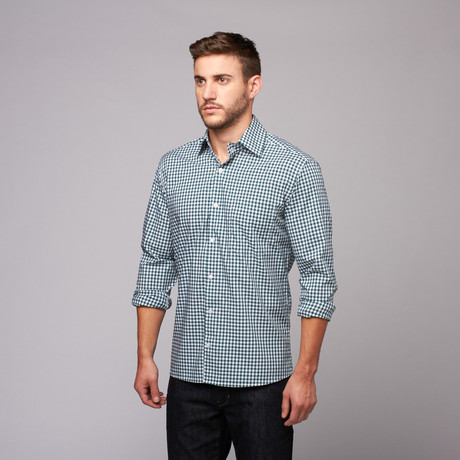 Reichardt Threads // Weisburg Button Up Shirt // Dark Green Check (XS)