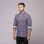 Reichardt Threads // McCormick Button Up Shirt // Navy + White Plaid (L)