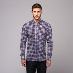 Reichardt Threads // McCormick Button Up Shirt // Navy + White Plaid (L)