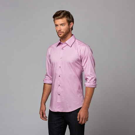 Slim Fit Button Up Shirt // Lavender (L)