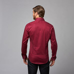 Slim Fit Button Up Shirt // Burgandy (S)
