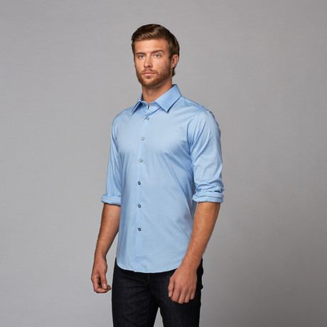 Slim Fit Button Up Shirt // Sky Blue (M)
