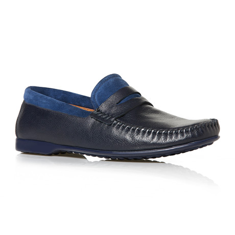 BUB Shoes // Leather + Suede Penny Loafer // Navy (Euro: 40)