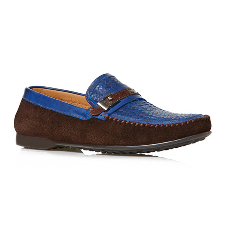BUB Shoes // Leather + Suede Two-Tone Loafer // Blue (Euro: 40)