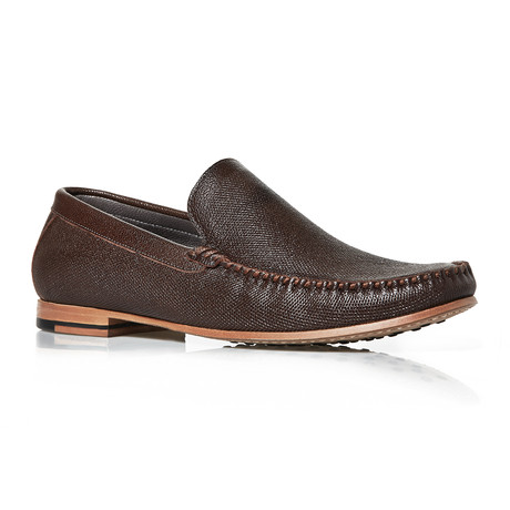 BUB Shoes // Textured Loafer // Brown (Euro: 40)