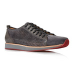 BUB Shoes // Leather + Suede Perforated Sneaker // Anthracite (Euro: 40)