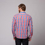 Luciano Button-Up // Royal Blue + Red (L)