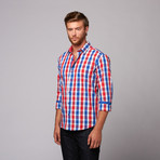 Luciano Button-Up // Royal Blue + Red (L)