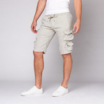 Linen Cargo Shorts // Light Khaki (L)