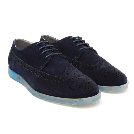 Clipstone Suede Wingtip Brogue // Deep Blue (Euro: 41)