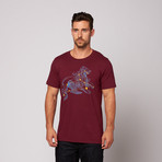 Leo Astrological Tee // Maroon (S)