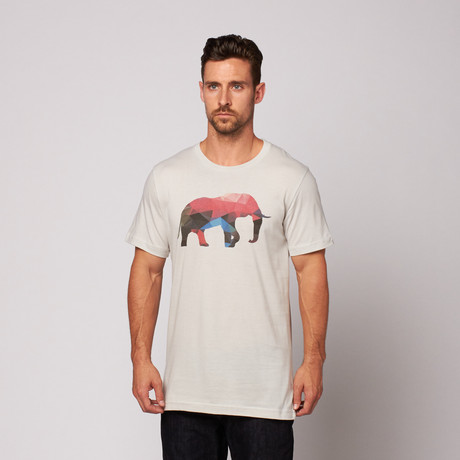 Lucky Polygon Elephant Tee // Silver (S)