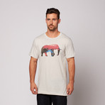 Lucky Polygon Elephant Tee // Silver (M)